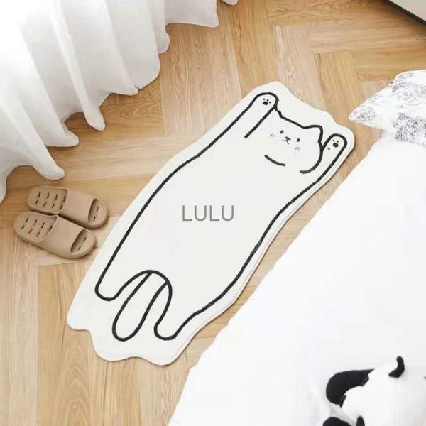 Creative Cat Rug Nordic Cartoon Carpet для спальни без скольжения коврик для кровати Симпатичный мягкий коврик для гостиной коврик для коврика HKD230901