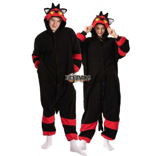 Домашняя одежда Halloween OneSie Cartoon Black Pajama для взрослых детей Женщины мужчины животное кигурумис пижама домашняя одежда косплейная вечеринка костюм S M L XL X0902