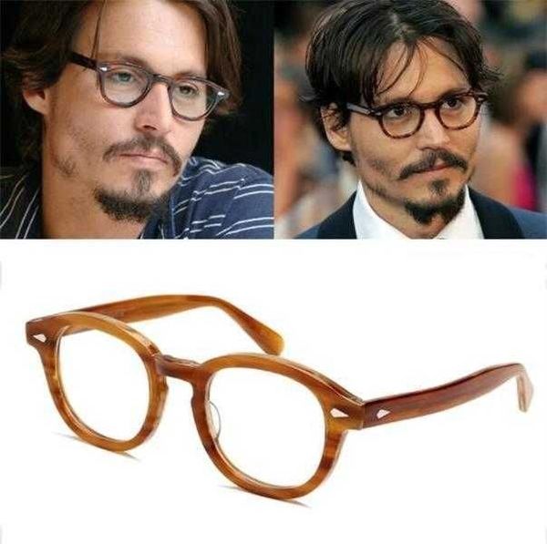 LEMTOSHs Occhiali Johnny Depp Occhiali da vista Montatura trasparente Lenti di marca Designer Occhiali per computer Maschile Rotondo Vintage Top Quality De Grau