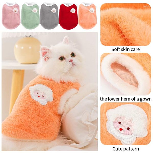 Vestuário para cães Roupas de gato Outono Inverno Muppet Colete Térmico Casaco de Lã Pet Gatinho Bebê Prevenção de Pêlos