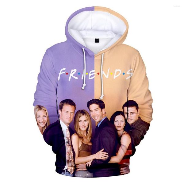 Erkek Hoodies Friends tv şovları 3d baskılı hoodie erkekler kapüşonlu sweatshirt hip hop sokak aşınma sweatershirts kaykay erkek/kadın komik