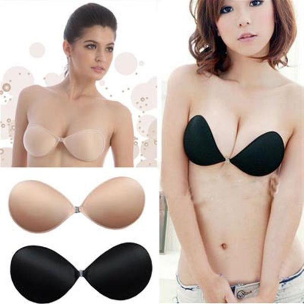 Sutiã push up de silicone feminino totalmente sexy autoadesivo peito pegajoso sem alças254N