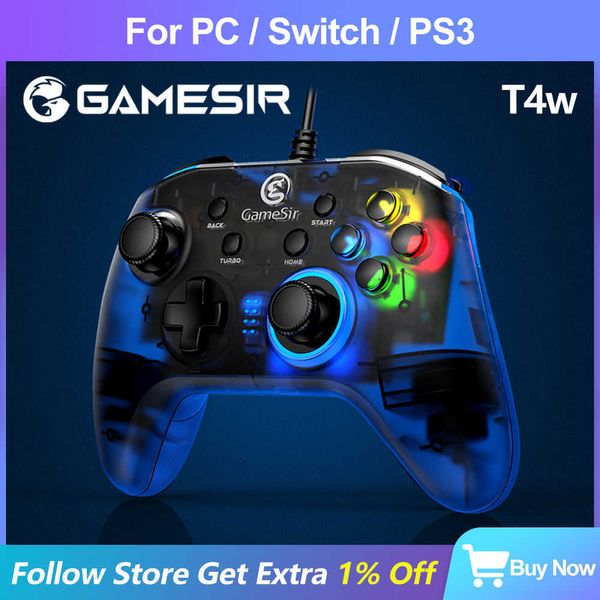 Gamecontroller Joysticks GameSir T4w USB-kabelgebundener Gamepad-Gamecontroller mit Vibrations- und Turbofunktion PC-Joystick für Windows 7 8 10 11 HKD230831