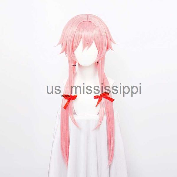 Cosplay Perücken ccutoo Synthetische Gasai Yuno Perücke Lange Rosa Haar Perücke Anime Zukunft Tagebuch Cos Haar Cosplay Perücke Rote Band perücke Kappe x0901