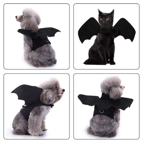 Trajes de gato 1 pcs roupas bat asas engraçado traje de cão asa artificial produtos de halloween cosplay prop pet natal x1g5