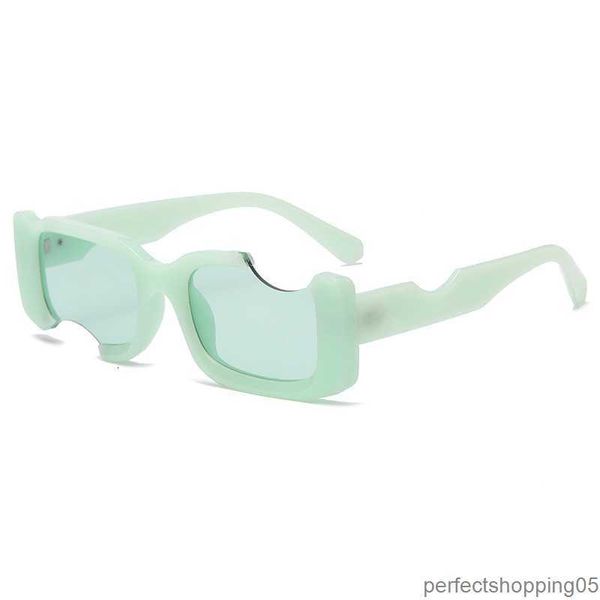 Off-Sonnenbrille, rechteckig, europäische und amerikanische Mode, coole Persönlichkeit, mutiger Stil, für Damen und Herren, PC-Material, Uv400, mehrfarbig, für Mädchen und Jungen