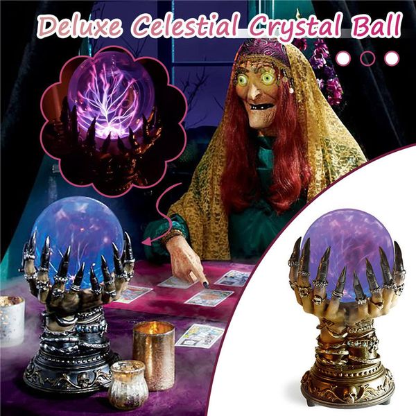 Декоративные предметы статуэтки светятся Хэллоуин Хэллоуин Хрустальный мяч Делюкс Творческий волшебный череп