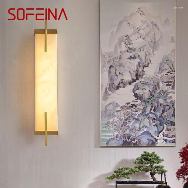 Lâmpada de parede SOFEINA Luz de bronze LED Modern Luxury Marble Sconces Luminária Decoração interna para casa quarto sala de estar corredor
