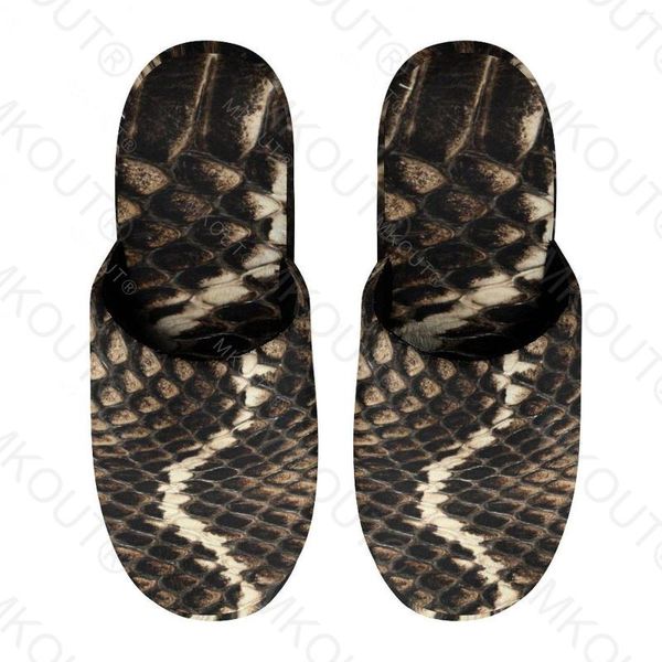 Chinelos de pele de cobra escalas de pele de cobra (3) algodão quente para homens mulheres grossas solas macias antiderrapantes sapatos fofos chinelos de casa interior