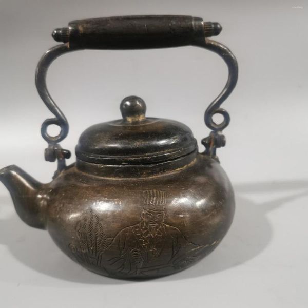 Kalça Şişkiler Retro Bronz Pot Antika Koleksiyonu Çaydan K Yarışı Süsleme Oturma Odası Ev Dekorasyon El Sanatları Çay Seti Mutfak Aksesuarları