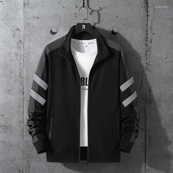 Herrenjacken Herren Leichte Mode Lockere Passform Reflektierende Mäntel 2023 Lässige Windjacke Vintage Paar Outwear Reißverschluss Dünne Reversjacke