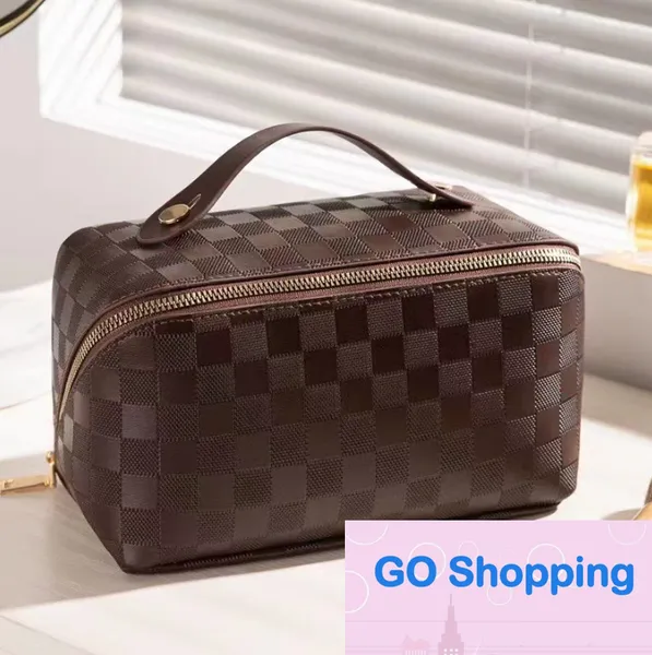 Borsa cosmetica portatile all'ingrosso di alta qualità in pelle PU con cuscino nuvola Borsa cosmetica portatile di grande capacità da viaggio