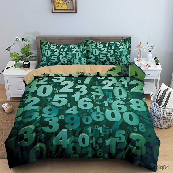 Set biancheria da letto Set copripiumino singolo Formula matematica geometrica Set biancheria da letto per bambini Numeri Copripiumino custodia R230901