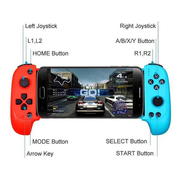 Controladores de jogo Joysticks 2022 Saitake 7007F1 Wireless Bluetooth Game Controller Telescópico Gamepad Joystick para Android Phone PC HKD230831