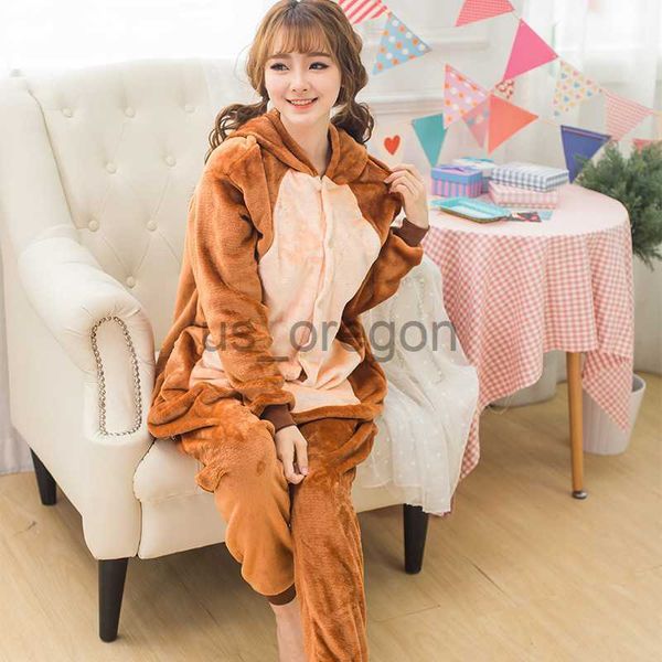 Home Clothing Unisex Kigurumi Erwachsene Tier Pyjamas Anime Onesie Flanell Cartoon Niedlich Warme Cosplay Nachtwäsche x0902