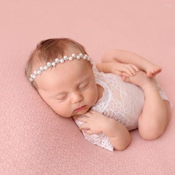 Haarschmuck Mädchen geboren Haarband Strass 2023 Vintage Schönheit handgemachte Stirnbänder Perlen Perlen elastische Kinder Band Hochzeit