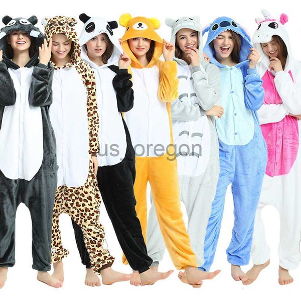 Домашняя одежда взрослые, животные, единорог, пижама, наборы, одежда для сна Женщины мужчины зимние унисекс аниме костюмы Дети Тоторо Мультфильм Фланелевая пижама X0902