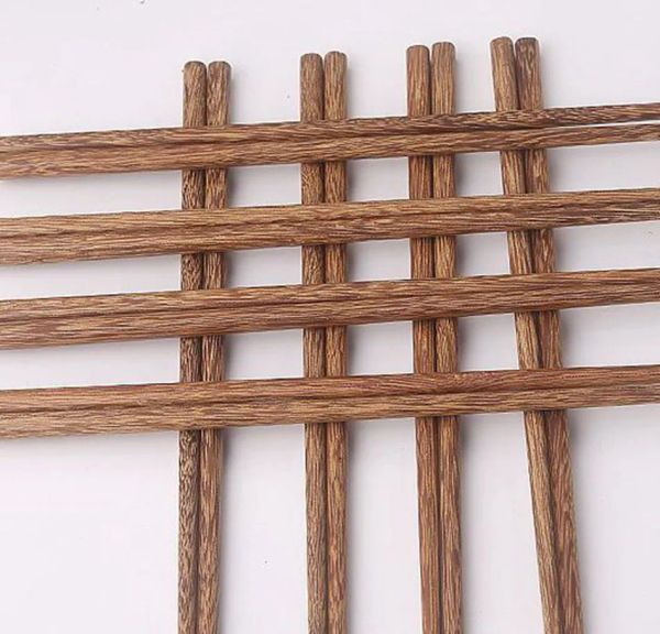 Bacchette di legno naturale senza cera lacca Stoviglie Stoviglie Bacchette per sushi naturali riutilizzabili in stile classico cinese Commercio all'ingrosso