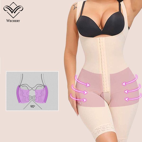 Gancho alta compressão plus size shapers completos fajas redutor cintura barriga controle sem costura shapewear bodysuit para mulher