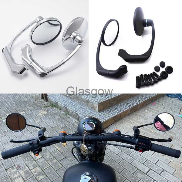 Motorradspiegel, 1 Paar, 10 mm, Motorrad, verchromt, runder Bar-End-Roller-Zubehör, Rückspiegel, verstellbar, für Cafe Racer x0901