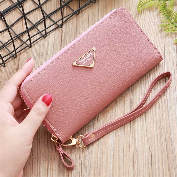 Koreanischer Stil Solid Belly Wallet Single Zipper Litchi Peel Handtasche Multi Card Damentasche aus dem Großhandel