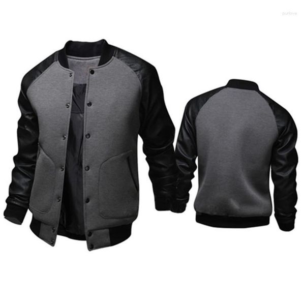 Jaquetas masculinas 2023 costura jaqueta grande bolso camisa de beisebol outono e inverno casaco masculino pode atacado cinza preto escuro