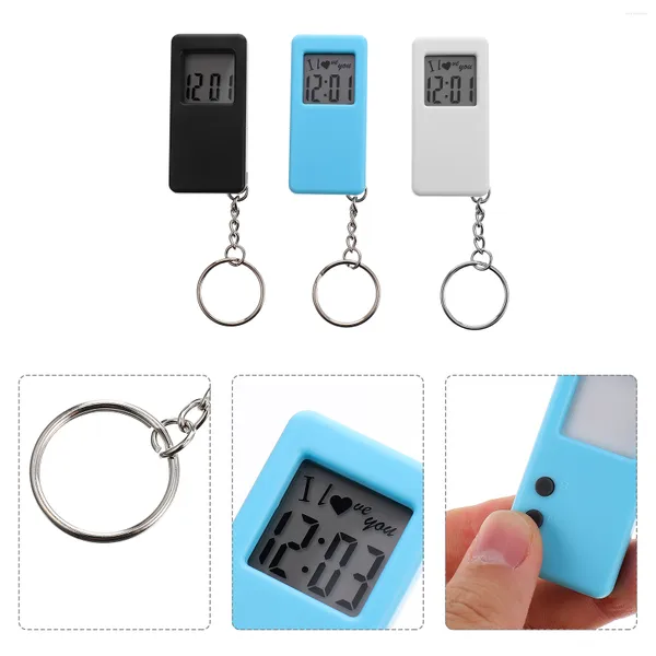 Orologi da tasca Orologio digitale mini portachiavi portatile da 3 pezzi per studenti bambini