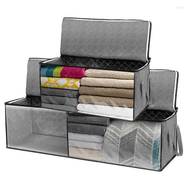 Sacos de armazenamento Caixas de roupas dobráveis empilháveis organizador de grande capacidade para dormitórios de armários