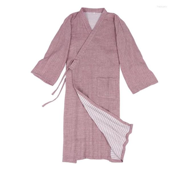 Mulheres sleepwear japonês tradicional roupão quimono yukata chinês hanfu pijama vestido japão algodão aodai haori casaco cardigan