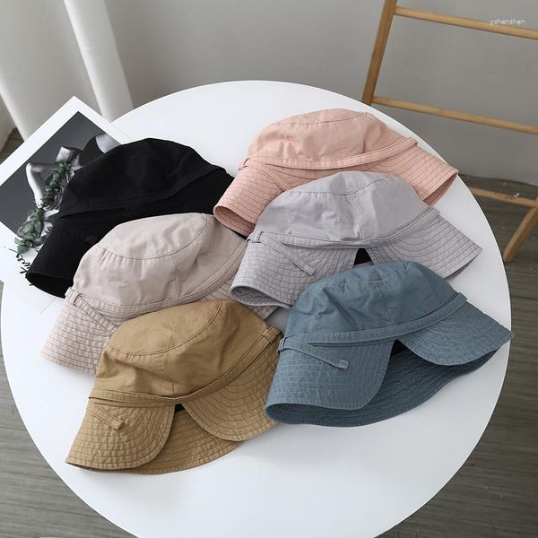 Berets Damen Baumwolle Eimer Hüte Frühling Sommer Anti-UV-Schutz Sonnenkappen Weiblich Panama Bob Outdoor Camping Wandern Visier Gorros