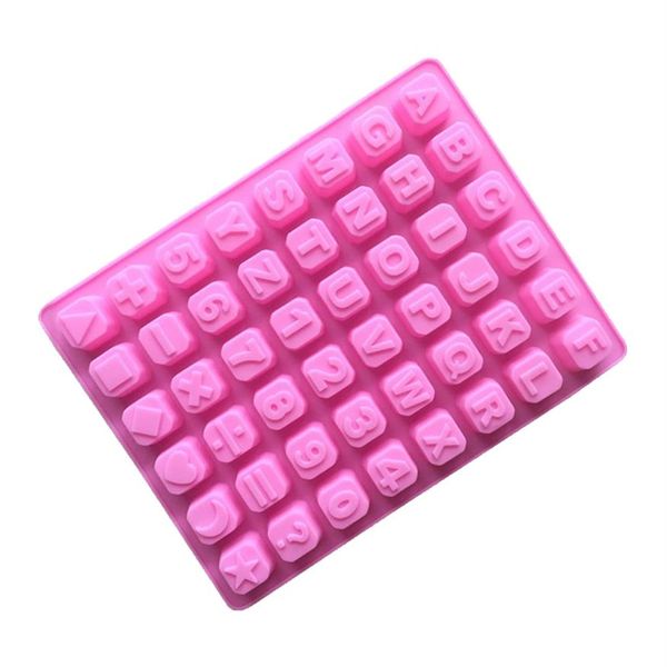 48 cavità Silicone Alfabeto Lettera Numero Matematica Segno Cioccolato Caramelle Cubo di ghiaccio Stampo Vassoio Decorazione torta Bakeware Mould294g