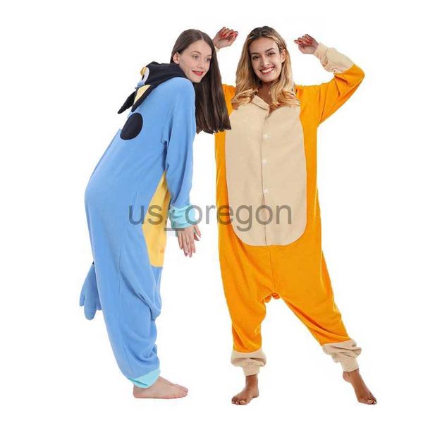 Startseite Kleidung Neu (100-198 cm) Erwachsene Tier Blauer Hund Kigurumi Onesies Cosplay Pyjamas Cartoon Kostüm Weihnachten Halloween Party Overalls x0902