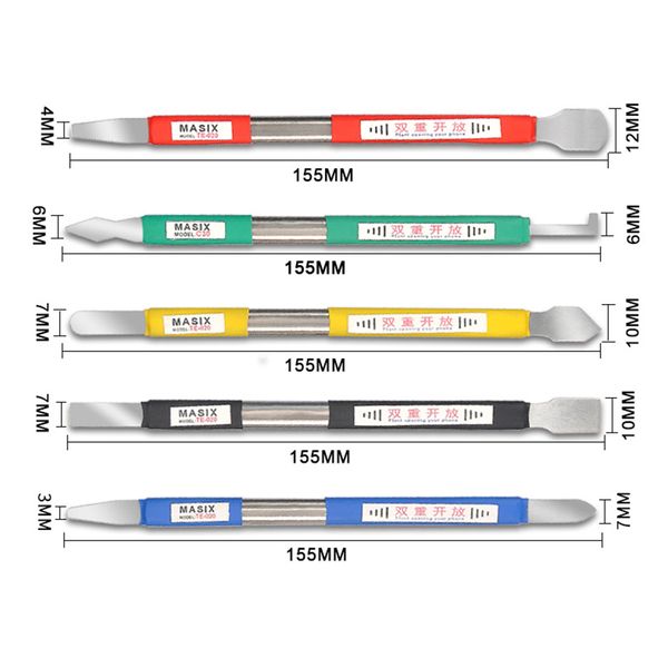 Kit di strumenti per leva CPU a doppia testa 5 in 1 Piede di porco in metallo per strumenti di riparazione dell'alloggiamento aperto del chip del circuito stampato