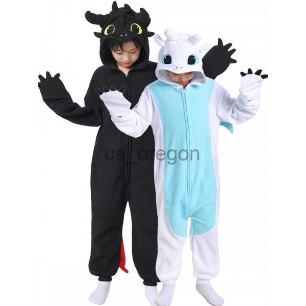 abbigliamento per la casa Kigurumi Tutina Cartoon Tothless Pigiama per bambini Donne adulte Uomini Pigiami animali Homewear Halloween Costume cosplay x0902