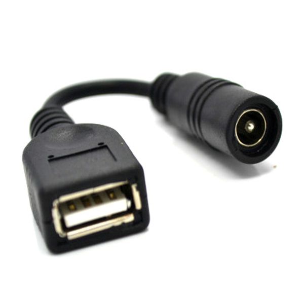 5,5 x 2,1 mm DC-Buchse auf USB-A-Buchse, Adapter, Konverter, Stromladung, kurzes Kabel, 10 cm, 5,5/2,1 mm