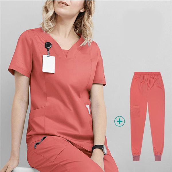 Macacão cirúrgico uniforme médico, calças de duas peças, roupa de trabalho hospitalar, enfermeira de saúde, sala de cirurgia dentária, roupa de lavagem de mãos do2537