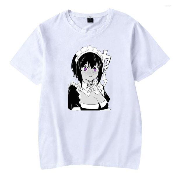 Homens Camisetas 2023 Saikin Yatotta Maid Ga Ayashii Camisa Streetwear Manga Curta Anime Tees Cosplay Pulôver Moda Crewneck Camiseta Tops