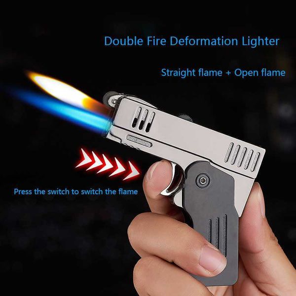 Новый двойной пожарный деформация пистолет Butane без газа LIGER FREE FORE -FOR FORUNEPREAN