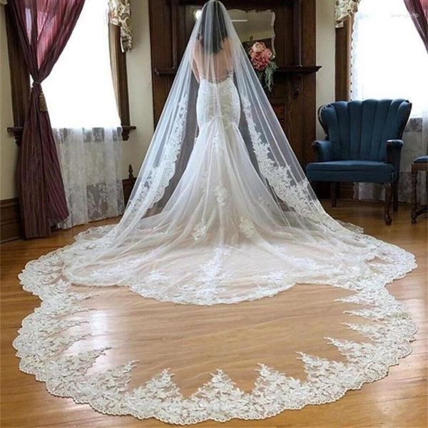 Véus nupciais chegada branco marfim laço sexy acessórios de casamento mariage noiva velo de novia