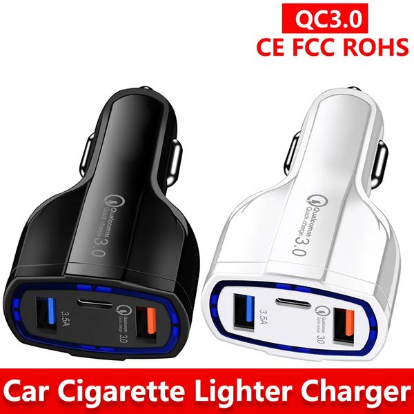 Новое 3-портовое зарядное устройство 3.5A USB QC3.0 Тип-C быстрое зарядка для iPhone xiaomi Samsung Mini Quick Chargers Adapter без пакета