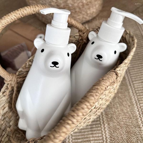 Set di accessori da bagno INS Style Simpatico orso polare Detersivo per bucato Lavaggio a mano Bottiglia di erogazione Shampoo Gel doccia Decorazione