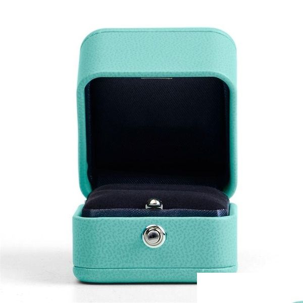 Scatole di gioielli Fanxi Collana in pelle blu Pu Collana regalo Confezione Anello Organizzatore T200808 Consegna di consegna Imballaggio Display Dhzuh