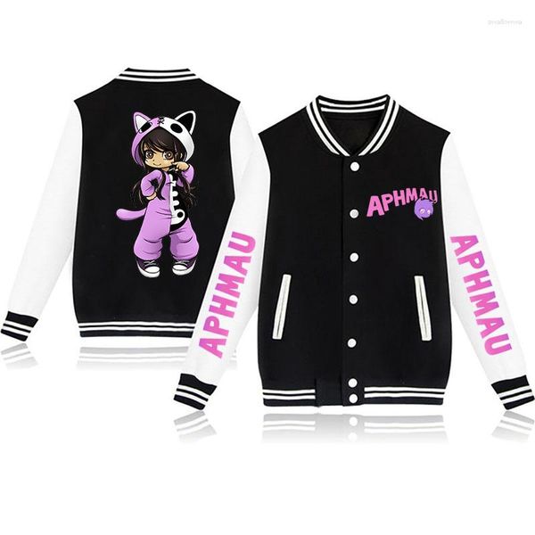 Giacche da uomo Autunno e inverno Aphmau Stampa Giacca da baseball da donna Kawaii Anime Streetwear Top Capispalla hip-hop