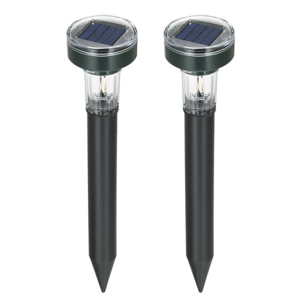 Repelente de cobra solar, Repelente de Animal Solar Ultrassônico Repulsor mais assustador, com luz LED para afastar o gato de vara de pestes da mole para proteger seu gramado da fazenda do jardim, 2pc