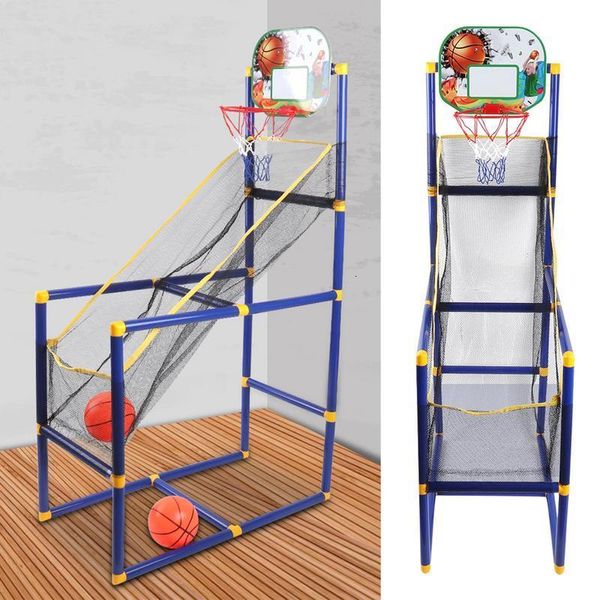 Palline Set da gioco sportivo Indoor Outdoor Basket Stand Net Hoop Tabellone Pompa Giocattolo da allenamento per bambini 230831