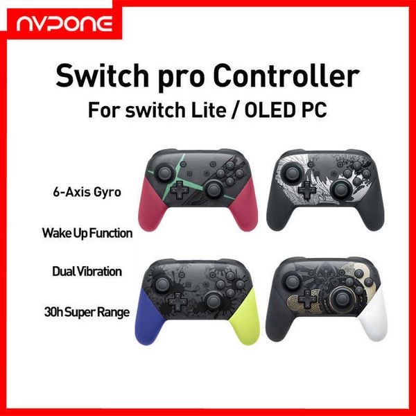 Gamecontroller Joysticks Drahtloser Joystick 6-Achsen-Gyro HD-Vibration Bluetooth-Gamepad für Nintend Pro Controller mit NFC- und Wake-Funktion HKD230831