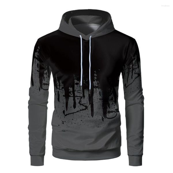 Erkek Hoodies Erkekler Sweatshirts 2023 Sonbahar Moda Hoody Hip Hop Harajuku Külot Katı Sıçrama-Mürekkep Ple Pole Polar Damla