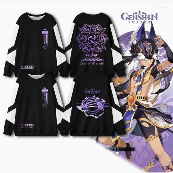 Erkek Hoodies oyunu Genshin Etki Cyno cosplay hip hop grafik sweatshirts poleron hombre sokak kıyafeti unisex harajuku eşofman