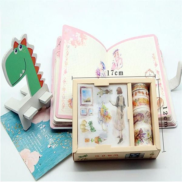 1 Set DIY Scrapbook Stickbook Floral Craft Paper Lapter Journ