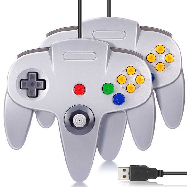 Игровые контроллеры Joysticks 2 Pack N64 USB -контроллер Retro N64 Gaming USB -контроллер Gamepad для ПК/Mac/Raspberry Pi 4 3 Windows 10 8 7 HKD230831